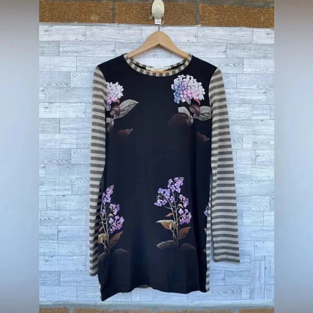 shirtapoter floral silk blend mini dress size 42/2